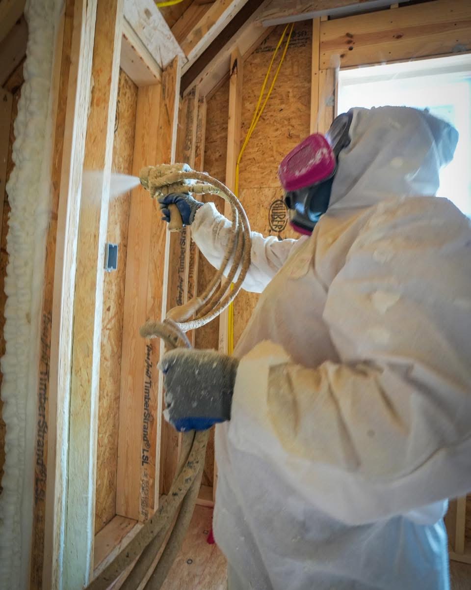 Spray foam insulation being applied in Knoxville TN